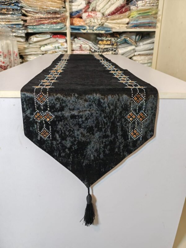 New Model Luxury Embroidered Dining Table Runner Velvet. Lenght: 86 inch, Width: 13 inch