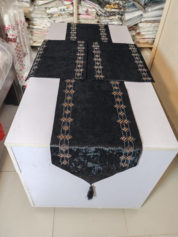 New Model Luxury Embroidered Dining Table Runner Velvet. Lenght: 86 inch, Width: 13 inch